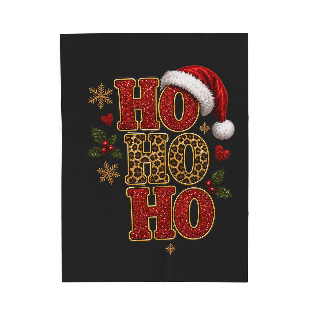 HOHOHO CHRISTMAS Velveteen Plush Blanket