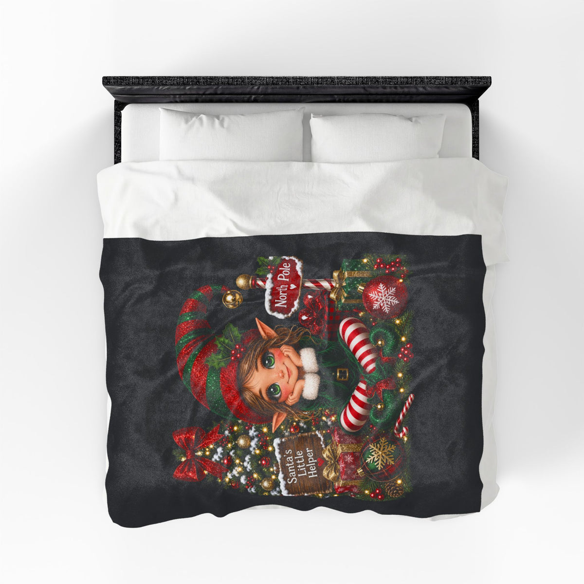 CHRISTMAS PRETTY ELF Velveteen Plush Blanket