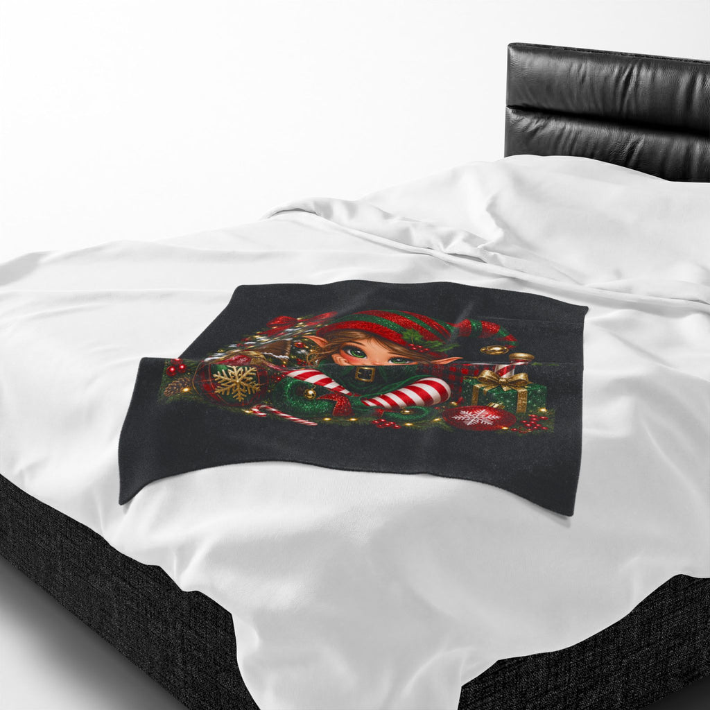 CHRISTMAS PRETTY ELF Velveteen Plush Blanket