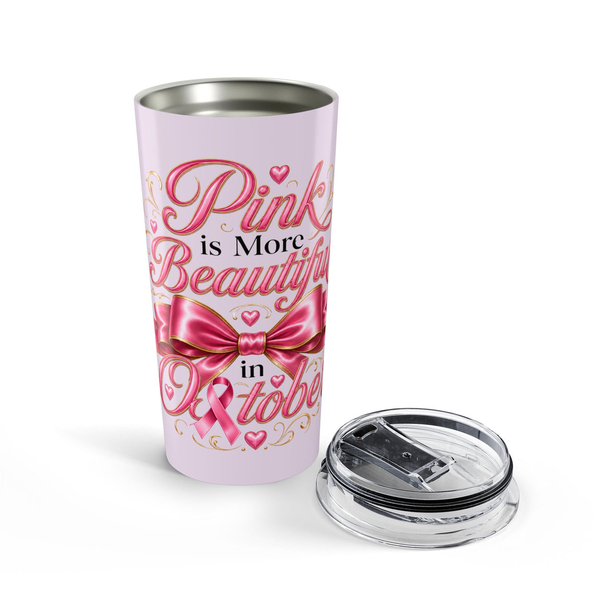 PINK BEAUTIFUL OCTOBER COFFEE Tumbler 20oz