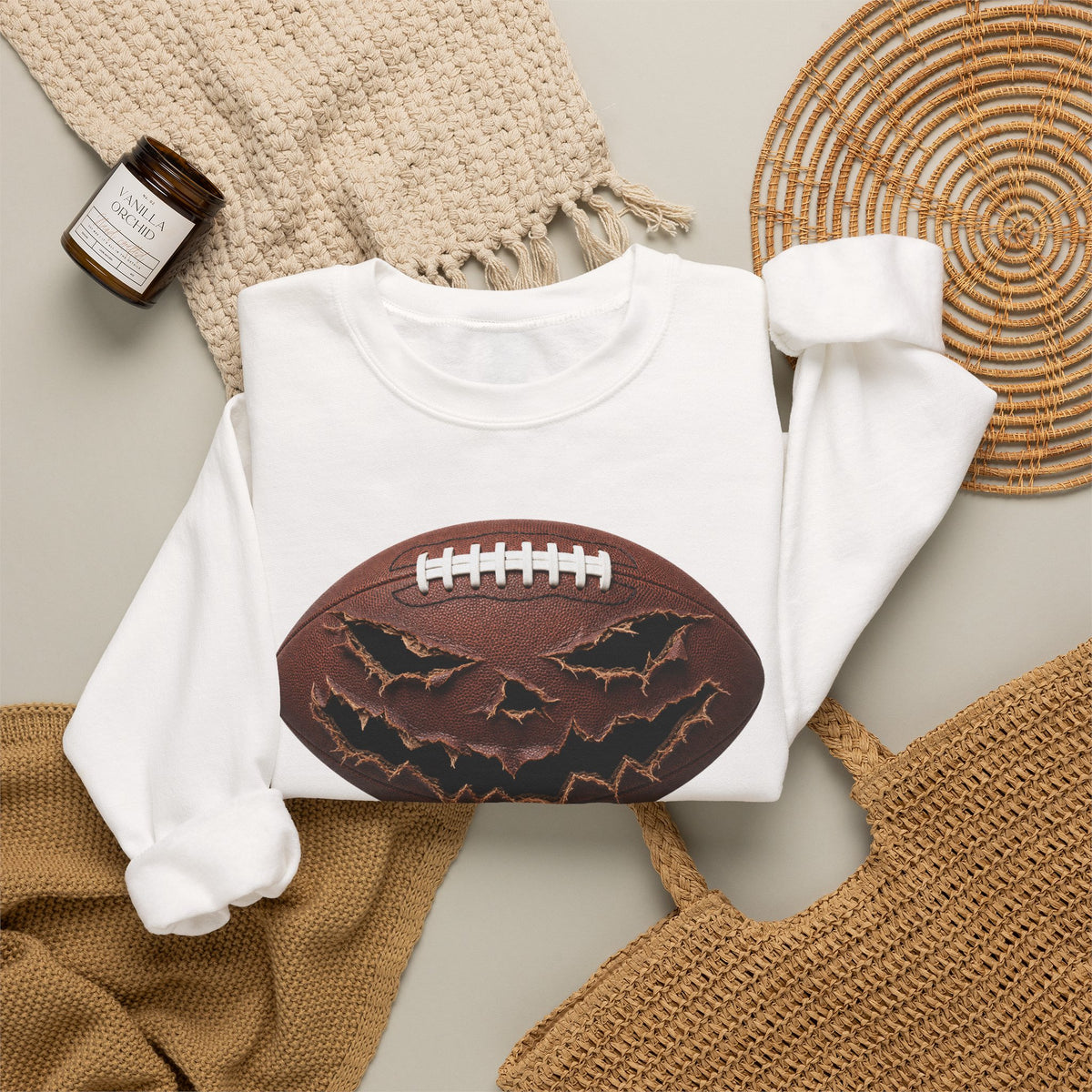 PUMPKIN FOOTBALL Unisex Heavy Blend™ Crewneck Sweatshirt