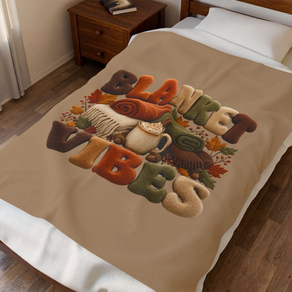FALL VIBES Velveteen Plush Blanket