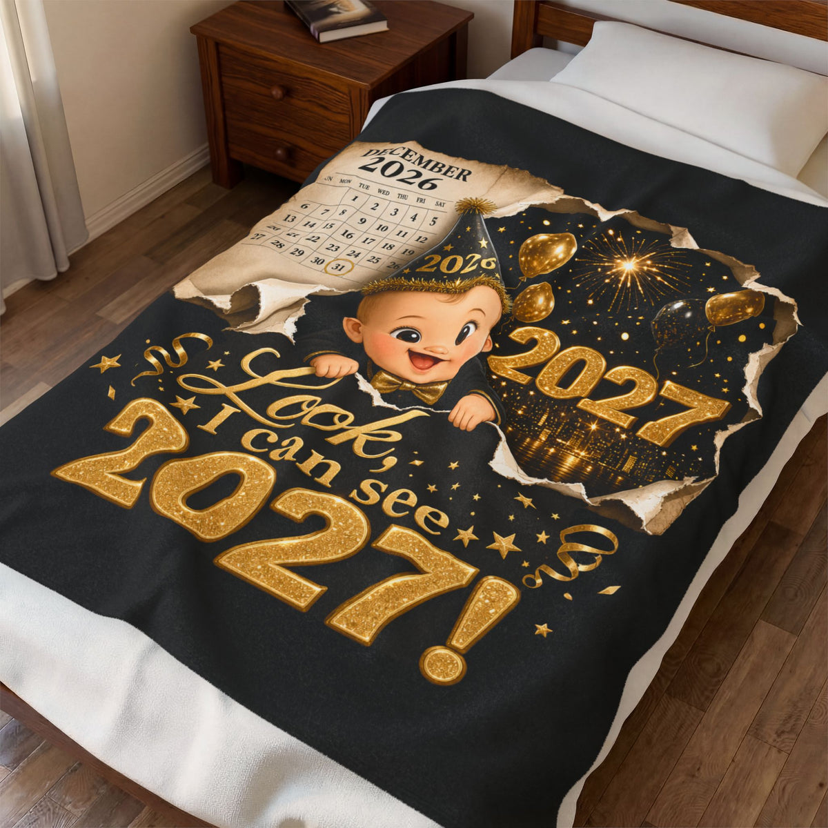 NEW YEAR BLANKET Velveteen Plush Blanket