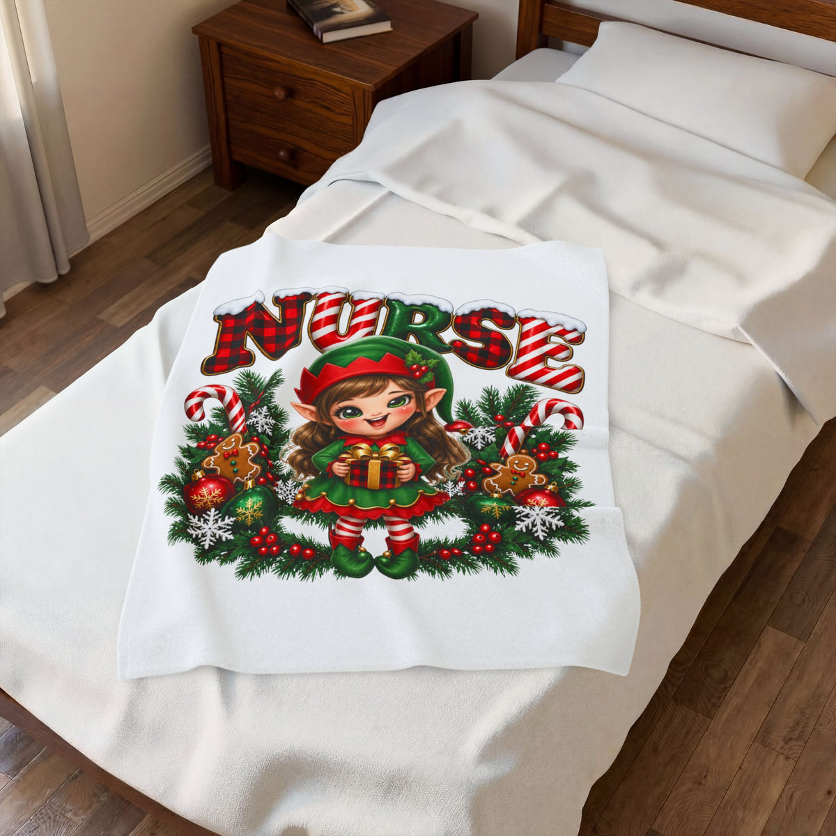 CHRISTMAS ELF Velveteen Plush Blanket