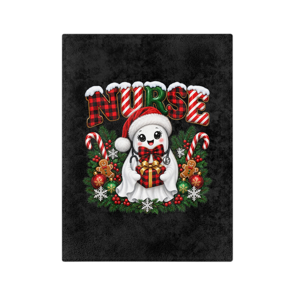 NURSE CHRISTMAS Velveteen Microfiber Blanket