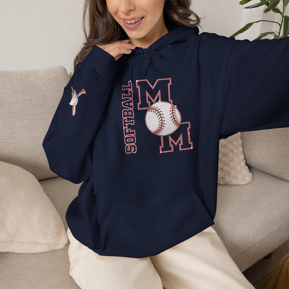 SOFTBALL MOM Hooded Sweatshirt
