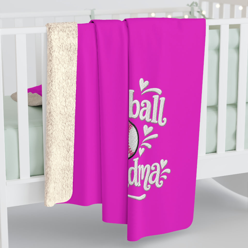 SOFTBALL GRANDMA Sherpa Fleece Blanket