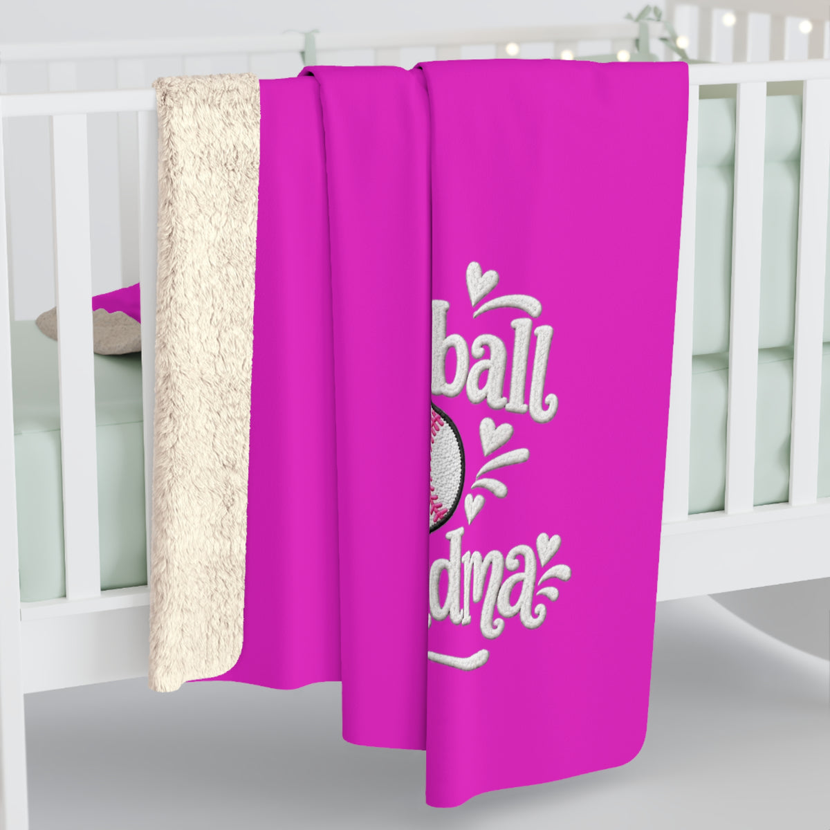 SOFTBALL GRANDMA Sherpa Fleece Blanket