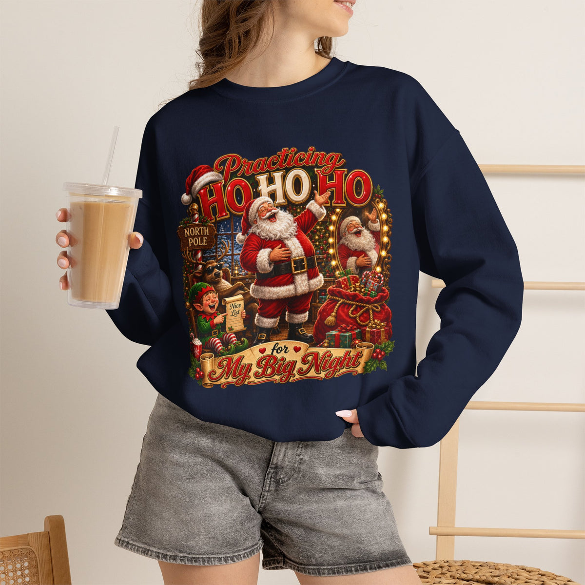 SANTA PRACTICING HOHOHO Crewneck Sweatshirt