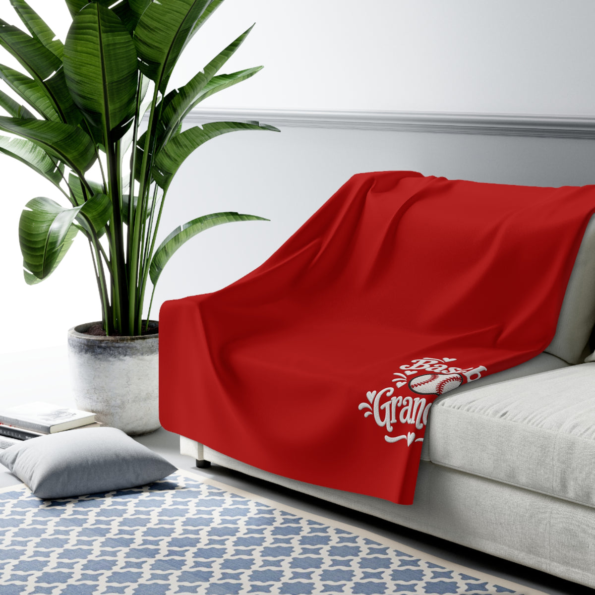 BASEBALL GRANDMA Sherpa Fleece Blanket