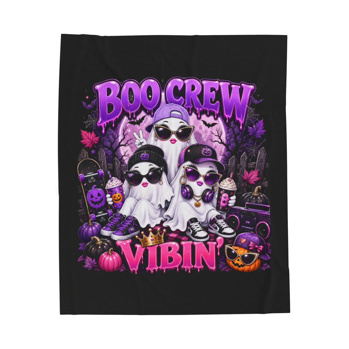 BOO CREW VIBIN Velveteen Plush Blanket