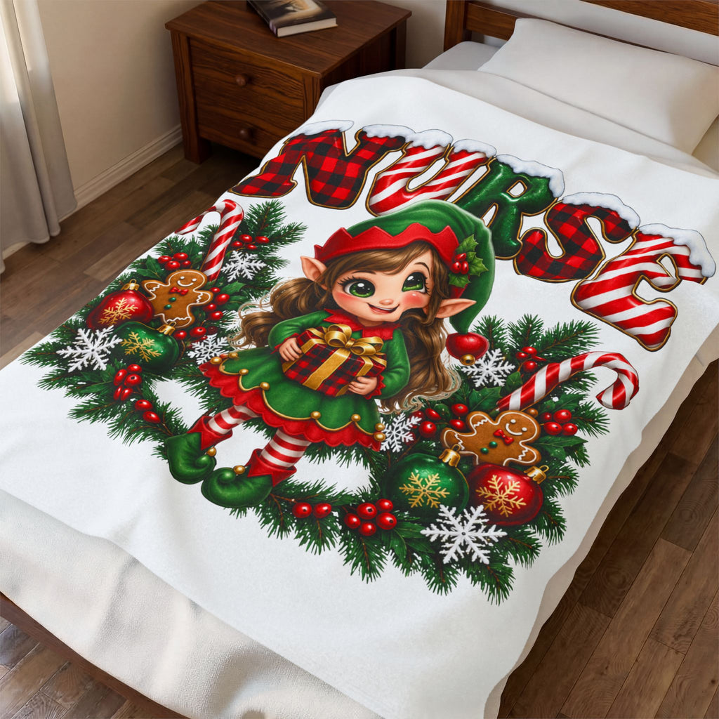 CHRISTMAS ELF Velveteen Plush Blanket
