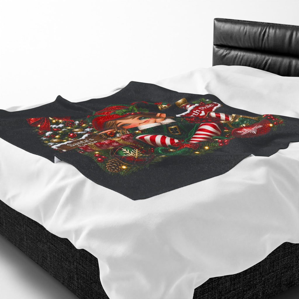 CHRISTMAS PRETTY ELF Velveteen Plush Blanket