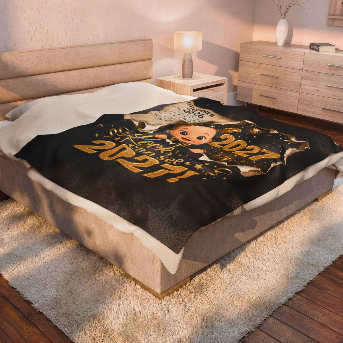 NEW YEAR BLANKET Velveteen Plush Blanket