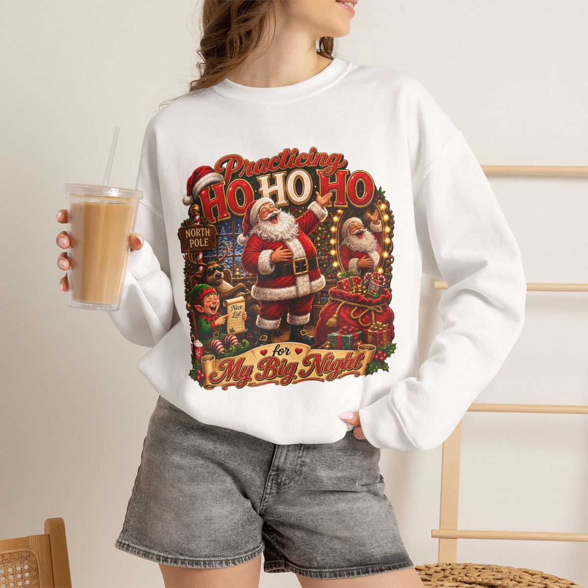 SANTA PRACTICING HOHOHO Crewneck Sweatshirt