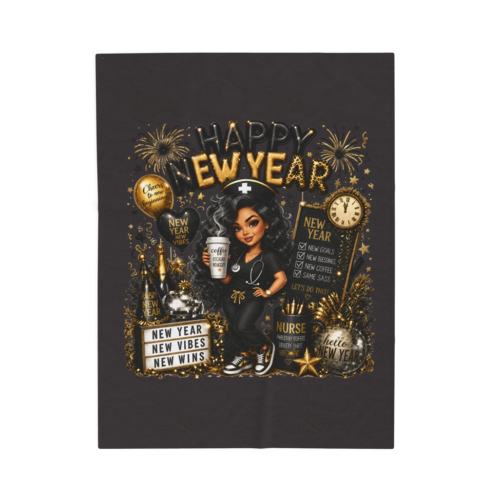SASSY NEW YEAR NURSE Velveteen Plush Blanket