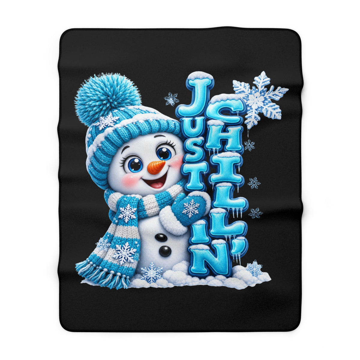 CHRISTMAS JUST CHILLIN Sherpa Fleece Blanket