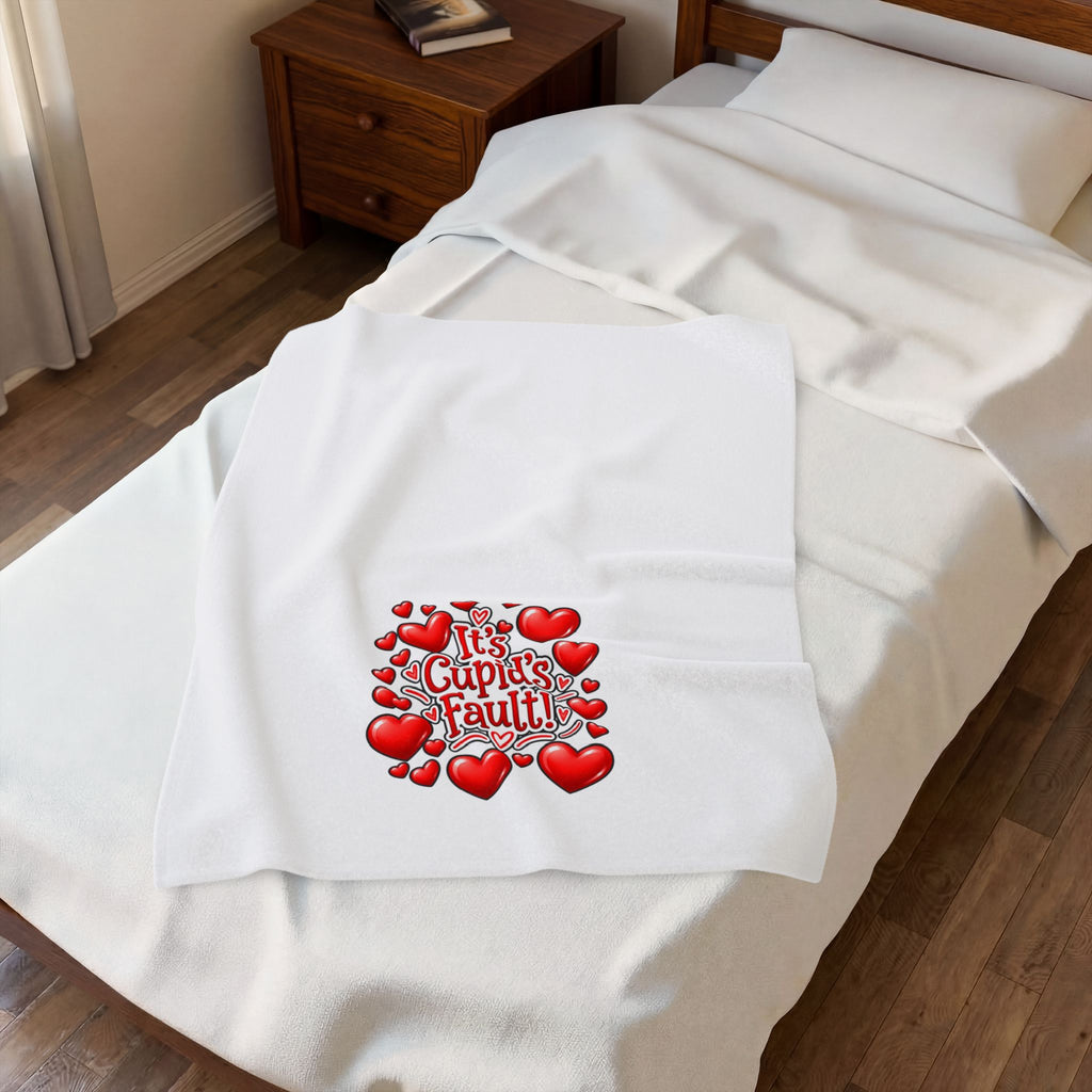 IT'S CUPID'S FAULT Velveteen Plush Blanket