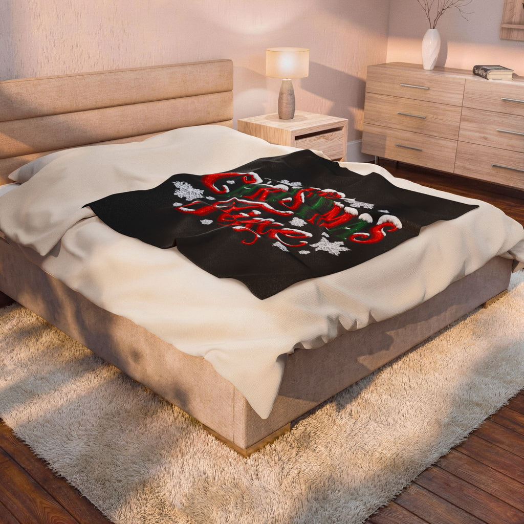 IT'S CHRISTMAS TIME Velveteen Plush Blanket