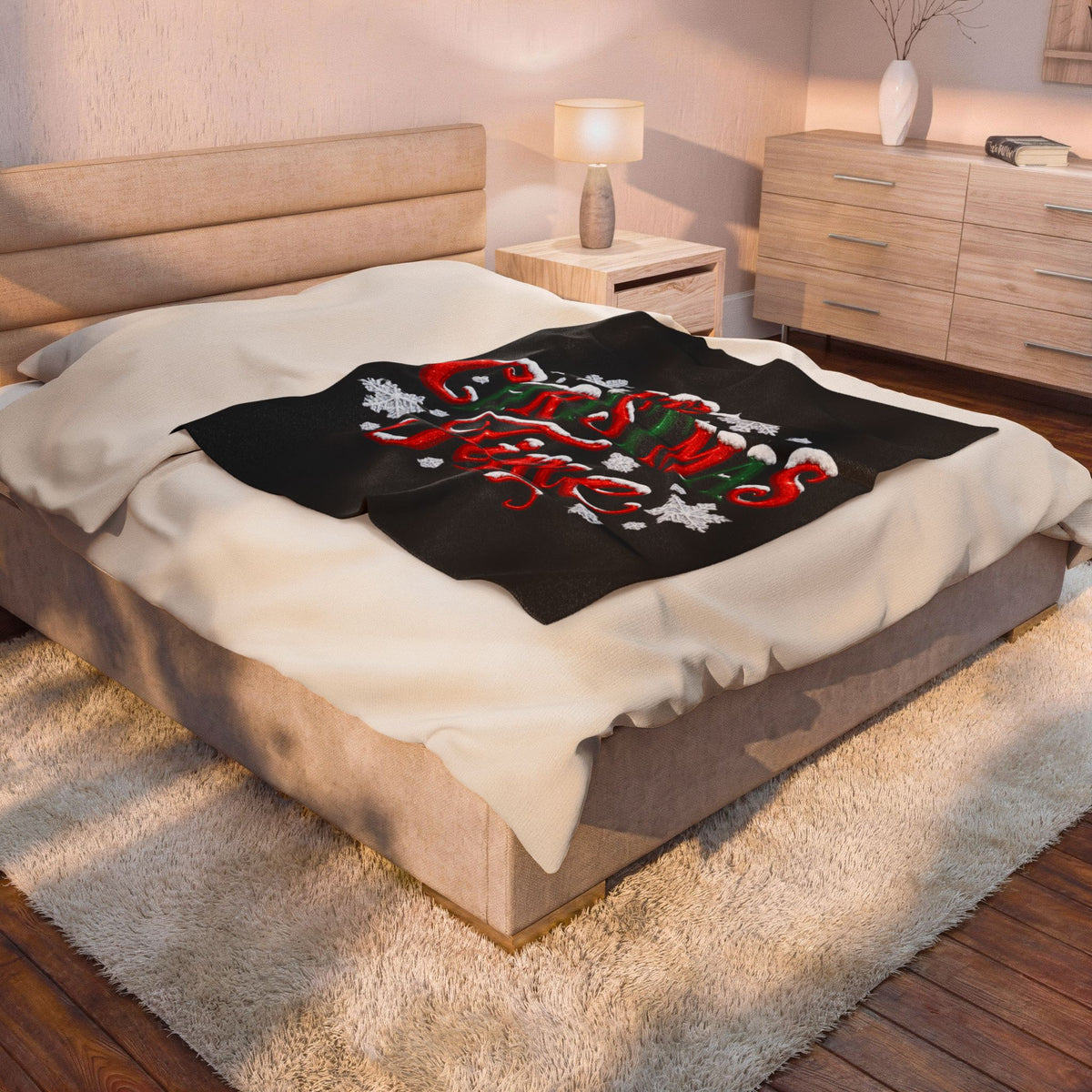 IT'S CHRISTMAS TIME Velveteen Plush Blanket
