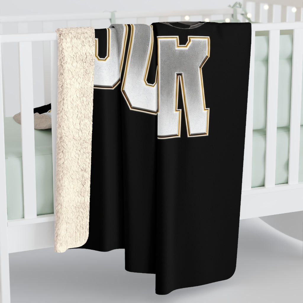 SOCCER MAMA Sherpa Fleece Black Blanket