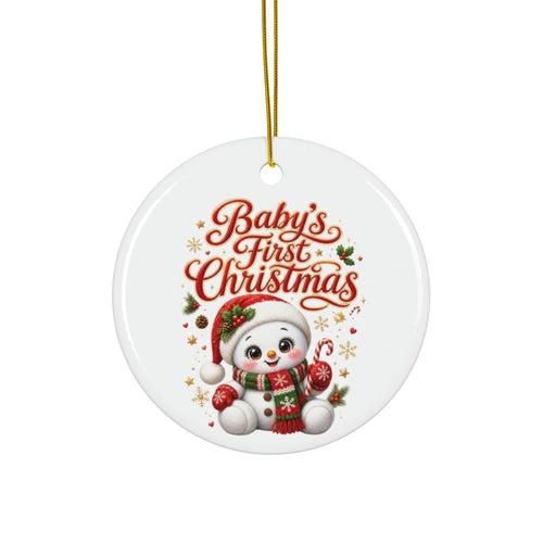BABY'S FIRST CHRISTMAS Decorative Ceramic Ornaments, Double-Sided (1pc, 3pcs, 5pcs, 10pcs)