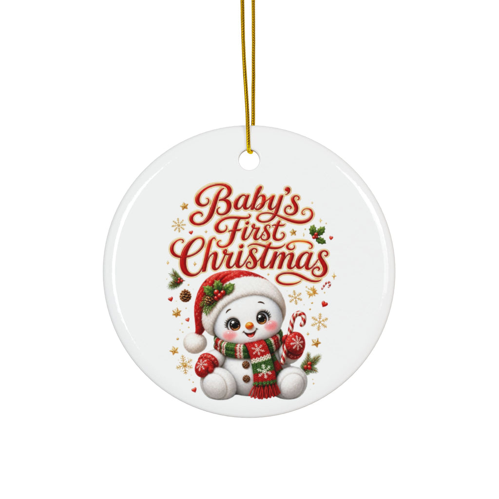 BABY'S FIRST CHRISTMAS Decorative Ceramic Ornaments, Double-Sided (1pc, 3pcs, 5pcs, 10pcs)