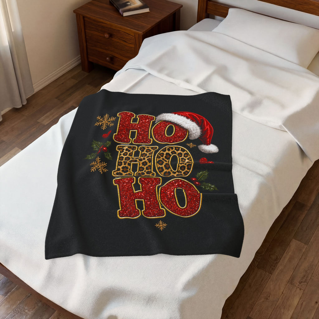 HOHOHO CHRISTMAS Velveteen Plush Blanket