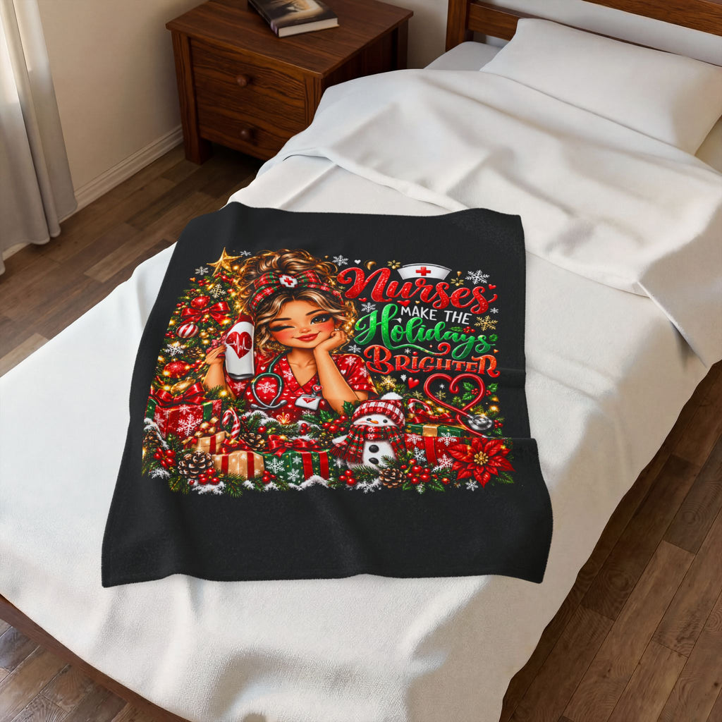 NURSE CHRISTMAS BLANKET Velveteen Plush Blanket